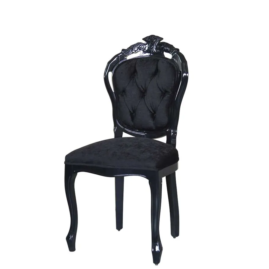 Best Wohnen Barock Designstuhl in Schwarz - Crystono