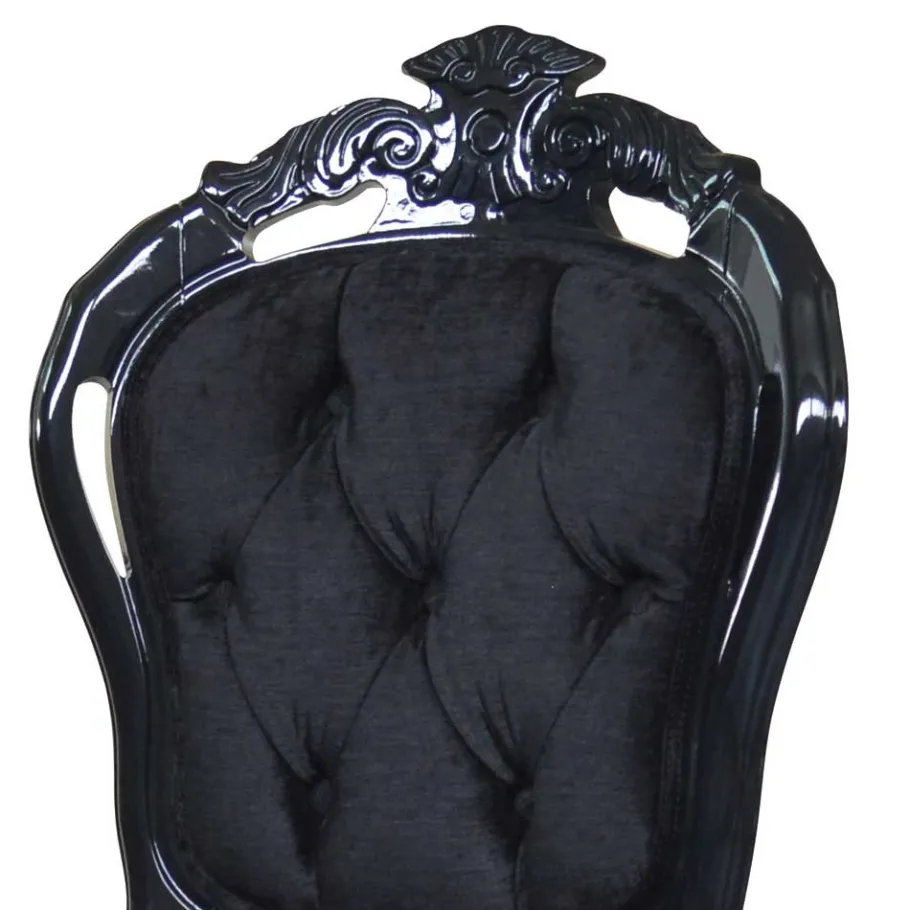 Best Wohnen Barock Designstuhl in Schwarz - Crystono