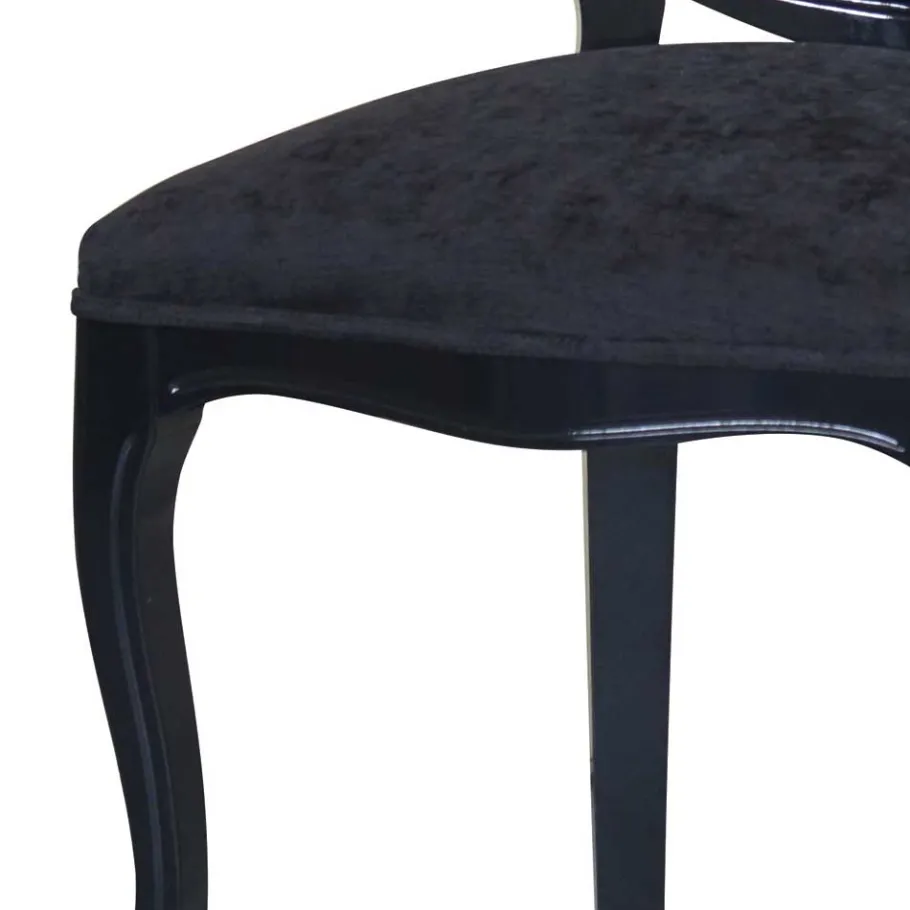 Best Wohnen Barock Designstuhl in Schwarz - Crystono