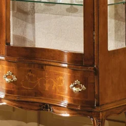 Hot Wohnen Barock Vitrine 2-türig Agosto mit Nussbaum Furnier