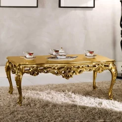 Online Wohnen Barock Wohnzimmertisch in Gold Eliah 108x57 cm