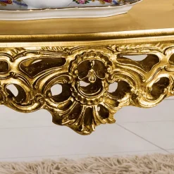 Online Wohnen Barock Wohnzimmertisch in Gold Eliah 108x57 cm