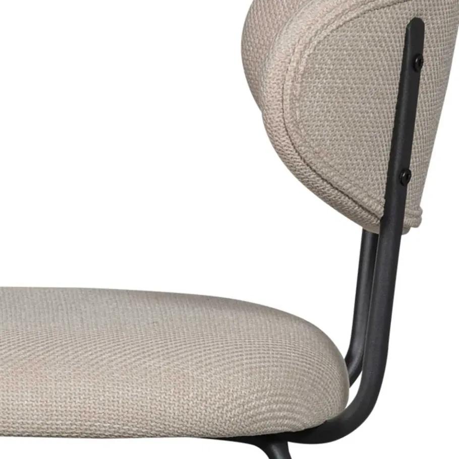 Hot Wohnen Barstühle in Beigegrau und Schwarz - Abeigh (2er Set)