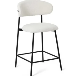 Discount Wohnen Barstühle in Cremeweiß und Schwarz - Bean (2er Set)