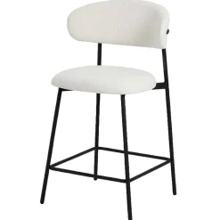 Discount Wohnen Barstühle in Cremeweiß und Schwarz - Bean (2er Set)