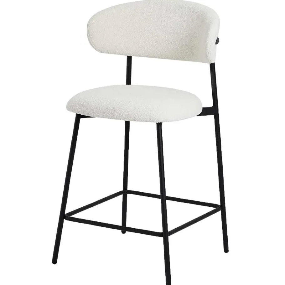 Discount Wohnen Barstühle in Cremeweiß und Schwarz - Bean (2er Set)