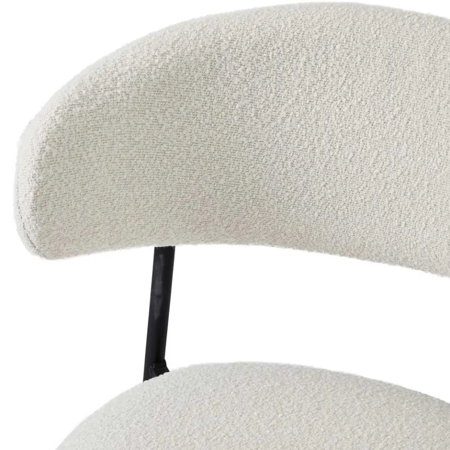 Discount Wohnen Barstühle in Cremeweiß und Schwarz - Bean (2er Set)