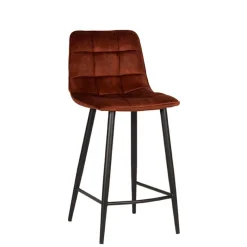 Discount Wohnen Barstühle in Rost Braun Velours - Susa (2er Set)
