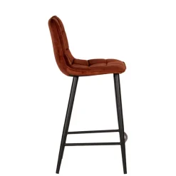 Discount Wohnen Barstühle in Rost Braun Velours - Susa (2er Set)