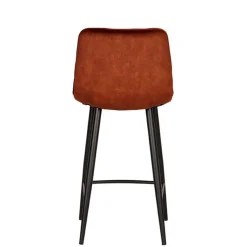 Discount Wohnen Barstühle in Rost Braun Velours - Susa (2er Set)