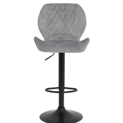 Sale Wohnen Barstuhl aus Velours in Grau - Brooklyn (2er Set)