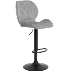 Sale Wohnen Barstuhl aus Velours in Grau - Brooklyn (2er Set)