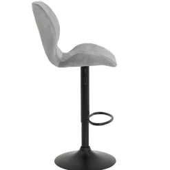 Sale Wohnen Barstuhl aus Velours in Grau - Brooklyn (2er Set)