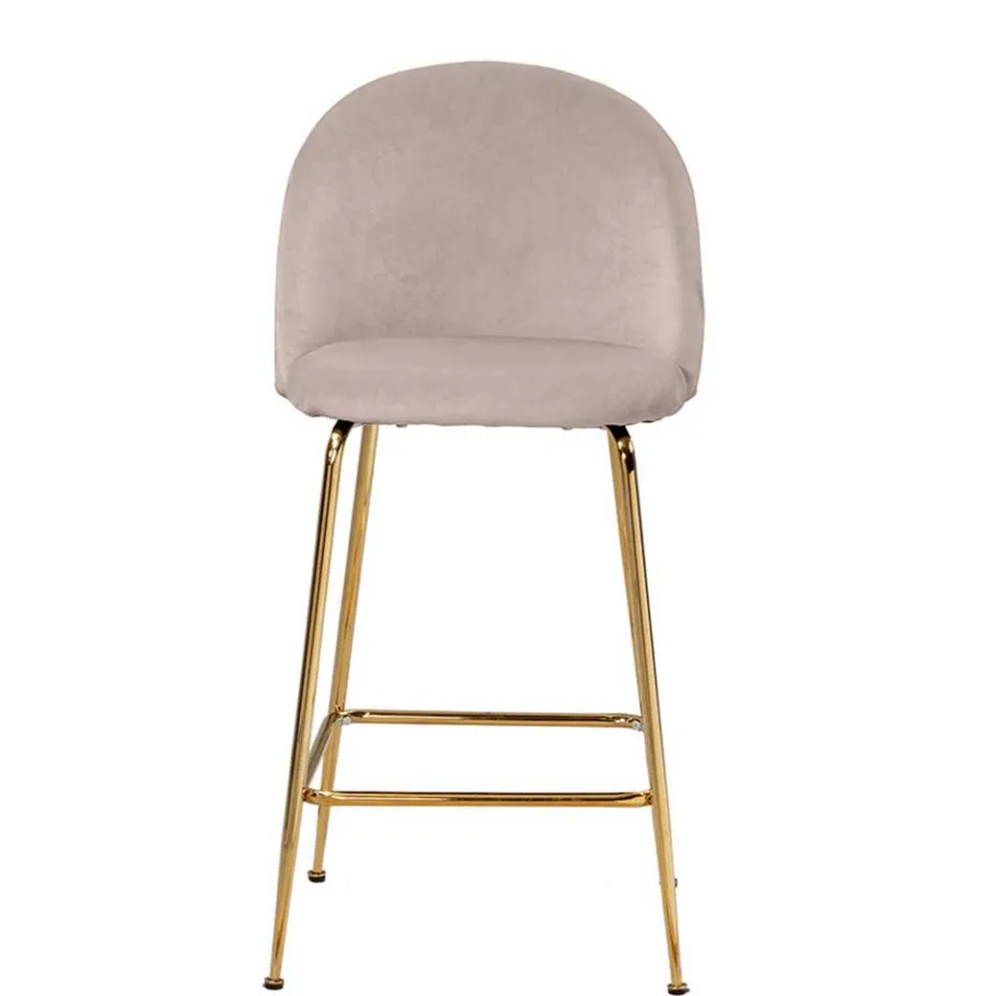 Wohnen Barstuhl in Beige und Gold - Furcios (2er Set)