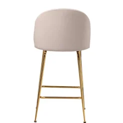 Wohnen Barstuhl in Beige und Gold - Furcios (2er Set)