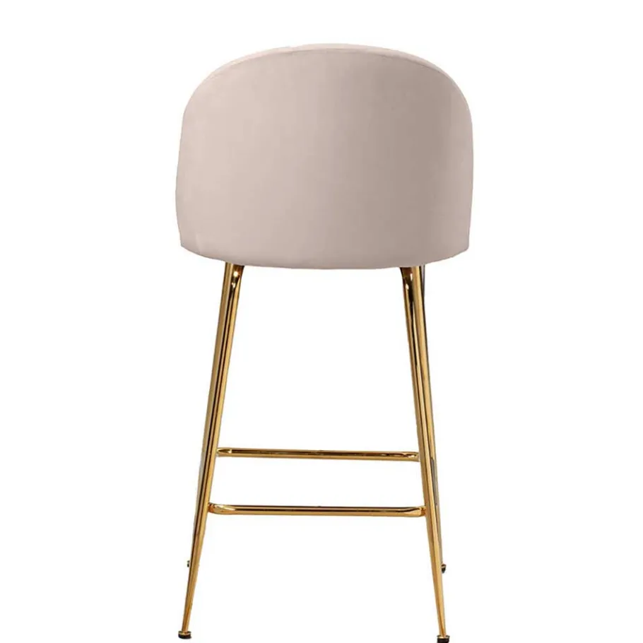 Wohnen Barstuhl in Beige und Gold - Furcios (2er Set)