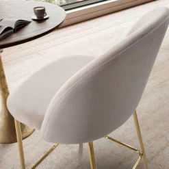 Wohnen Barstuhl in Beige und Gold - Furcios (2er Set)