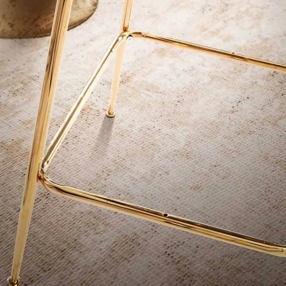 Wohnen Barstuhl in Beige und Gold - Furcios (2er Set)