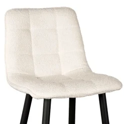 Hot Wohnen Barstuhl in Cremeweiß Bouclebezug - Gray (2er Set)