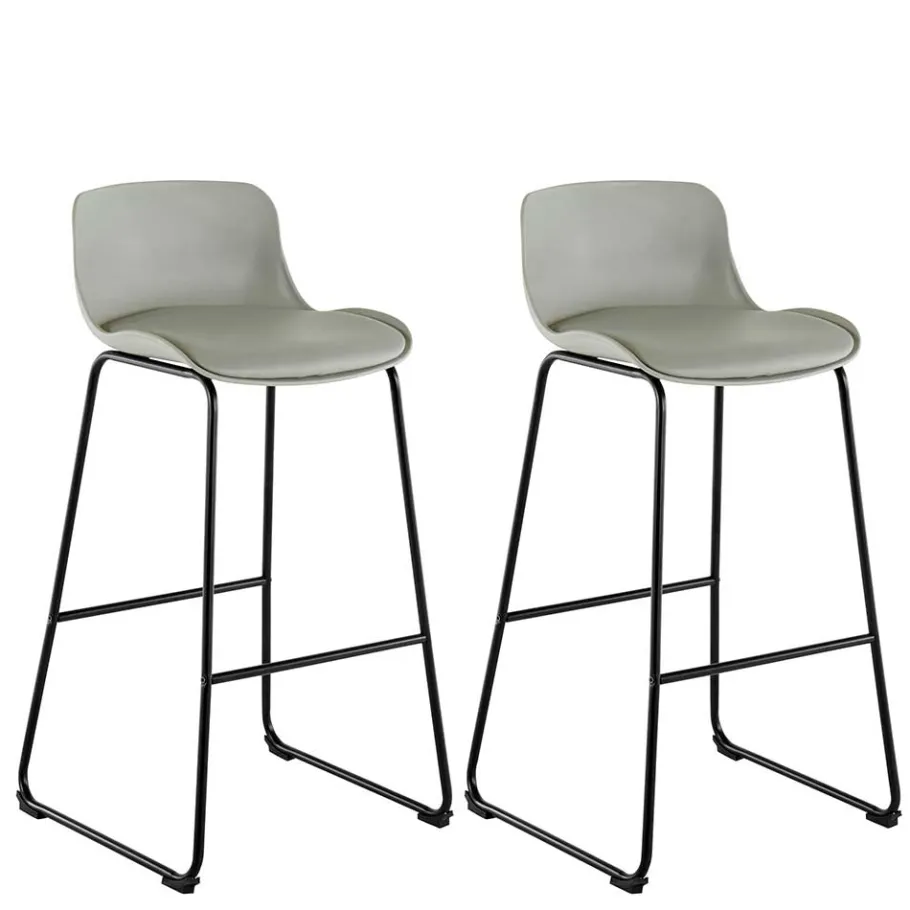 Wohnen Barstuhl in Grau und Schwarz - Cavanna (2er Set)