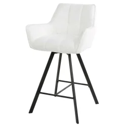 Clearance Wohnen Barstuhl mit Drehgestell in Creme Boucle - Queen (2er Set)
