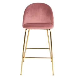 Sale Wohnen Bar-Stuhl mit Samt in Rosa - Lipari (2er Set)