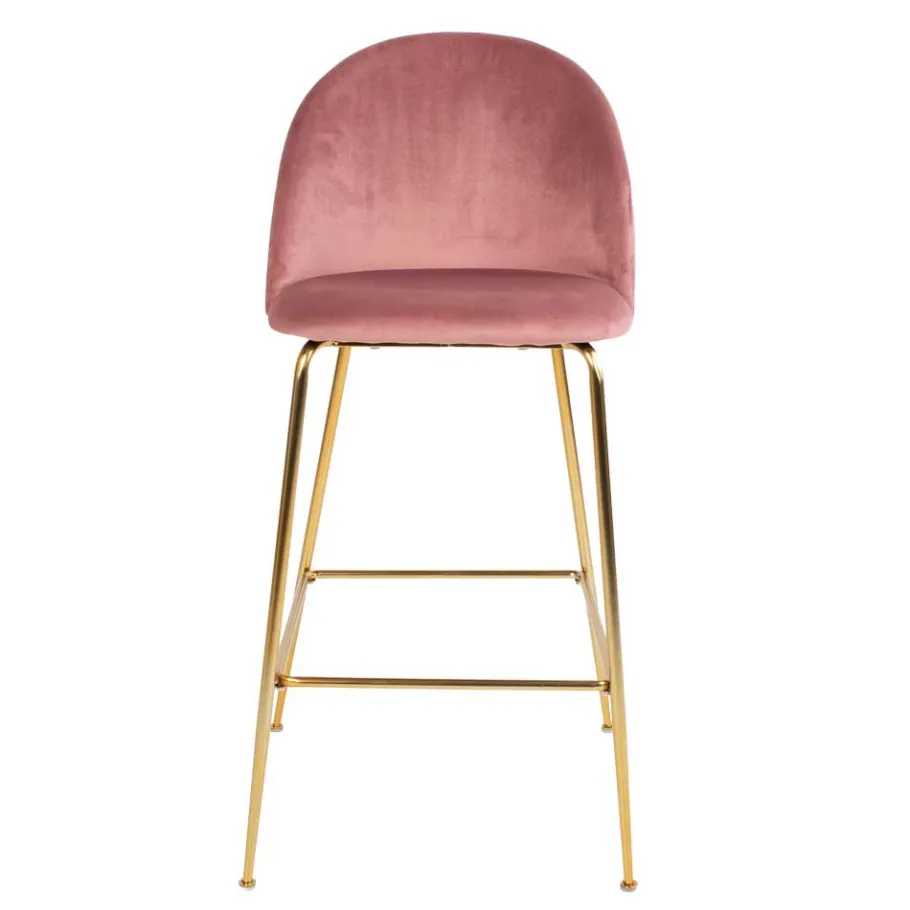 Sale Wohnen Bar-Stuhl mit Samt in Rosa - Lipari (2er Set)