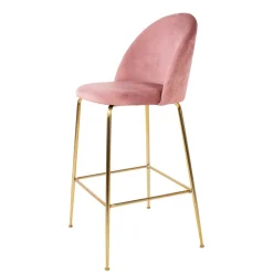 Sale Wohnen Bar-Stuhl mit Samt in Rosa - Lipari (2er Set)