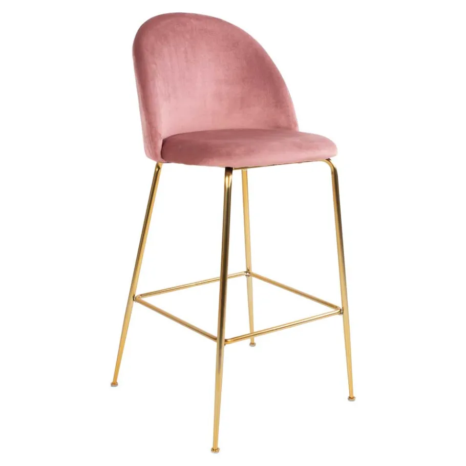 Sale Wohnen Bar-Stuhl mit Samt in Rosa - Lipari (2er Set)