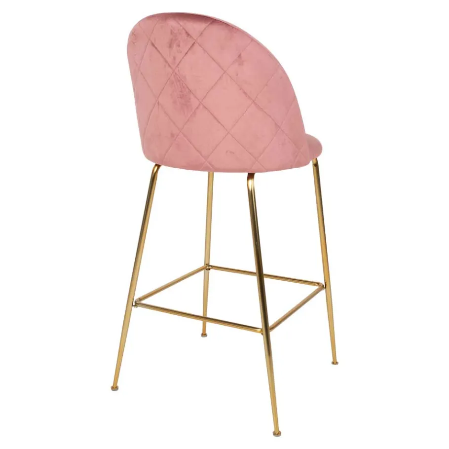 Sale Wohnen Bar-Stuhl mit Samt in Rosa - Lipari (2er Set)