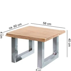 Outlet Wohnen Baumkante Couchtisch mit Chrom - Medesso