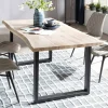 Discount Wohnen Baumkante Industry Tisch aus Wildeiche White Wash - Lurianno