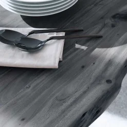 Clearance Wohnen Baumkanten Designtisch in Akazie Grau - Mars I