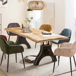 Discount Wohnen Baumkanten Tisch aus Mangobaum Massivholz - Ontentas