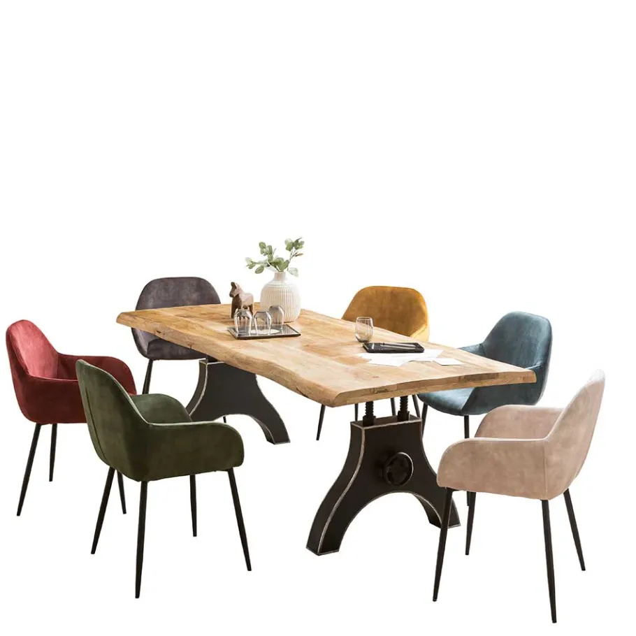 Discount Wohnen Baumkanten Tisch aus Mangobaum Massivholz - Ontentas