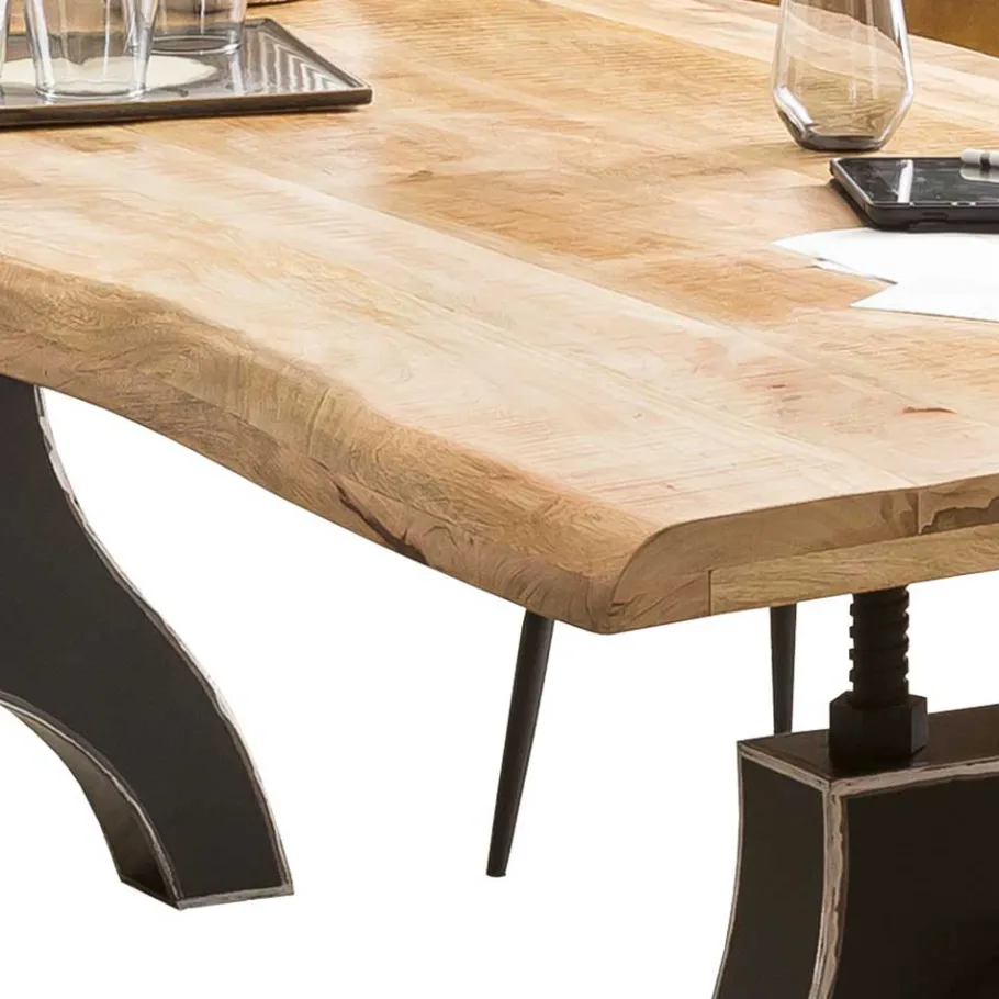 Discount Wohnen Baumkanten Tisch aus Mangobaum Massivholz - Ontentas