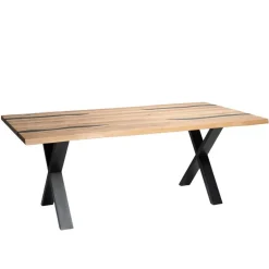 Best Wohnen Baumkantentisch aus Eiche mit Epoxid-Harz - Slavidra