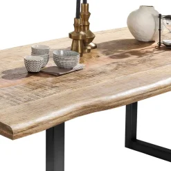 Discount Wohnen Baumkantentisch aus Mangobaum Massivholz - Danae