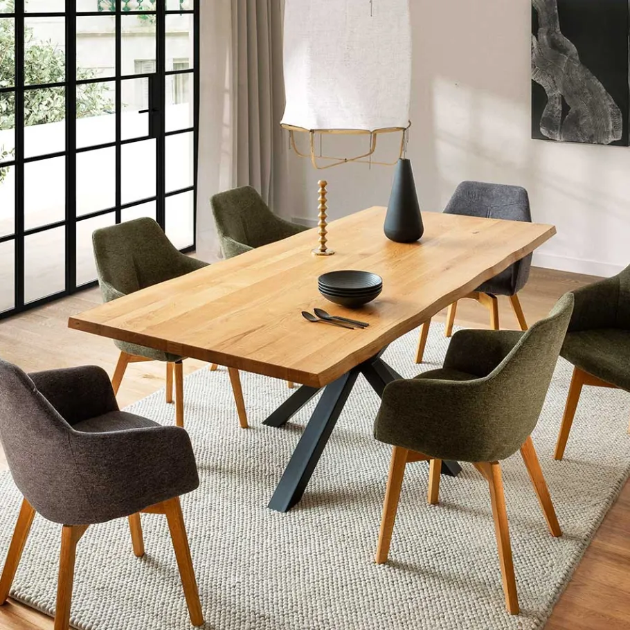 Discount Wohnen Baumkantentisch mit Spidergestell - Cocoso