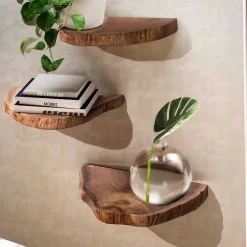Sale Wohnen Baumscheiben Wandboards aus Akazie Massivholz - Tofana (dreiteilig)
