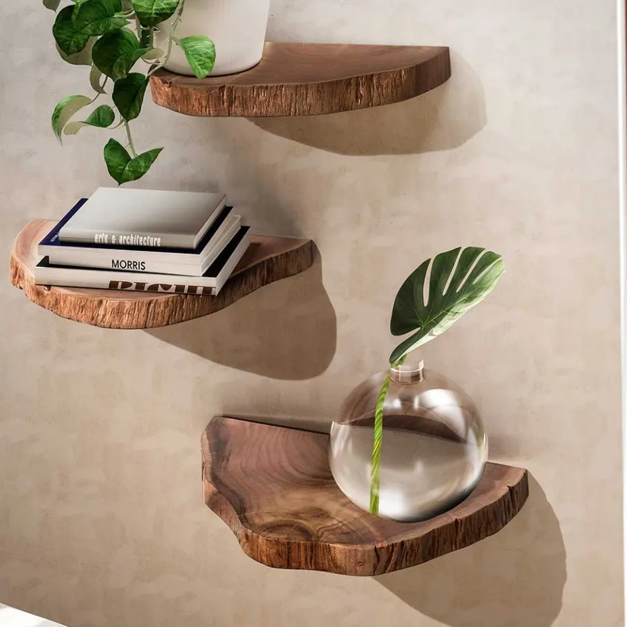Sale Wohnen Baumscheiben Wandboards aus Akazie Massivholz - Tofana (dreiteilig)