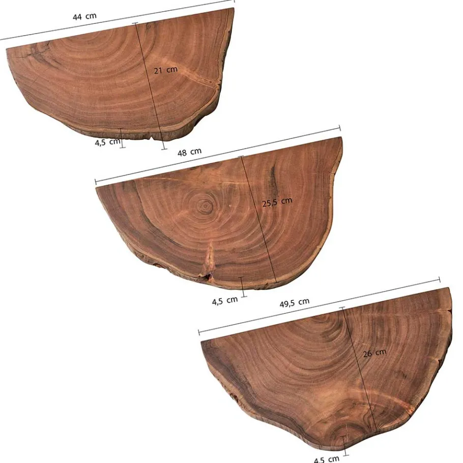 Sale Wohnen Baumscheiben Wandboards aus Akazie Massivholz - Tofana (dreiteilig)
