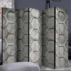 New Wohnen Bedruckter Paravent mit Wabenmuster in Grau - Heavens