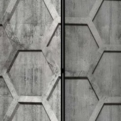New Wohnen Bedruckter Paravent mit Wabenmuster in Grau - Heavens