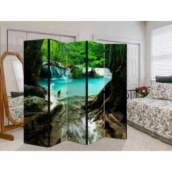 Clearance Wohnen Bedruckter Raumtrenner Wald & Wasser - Voba