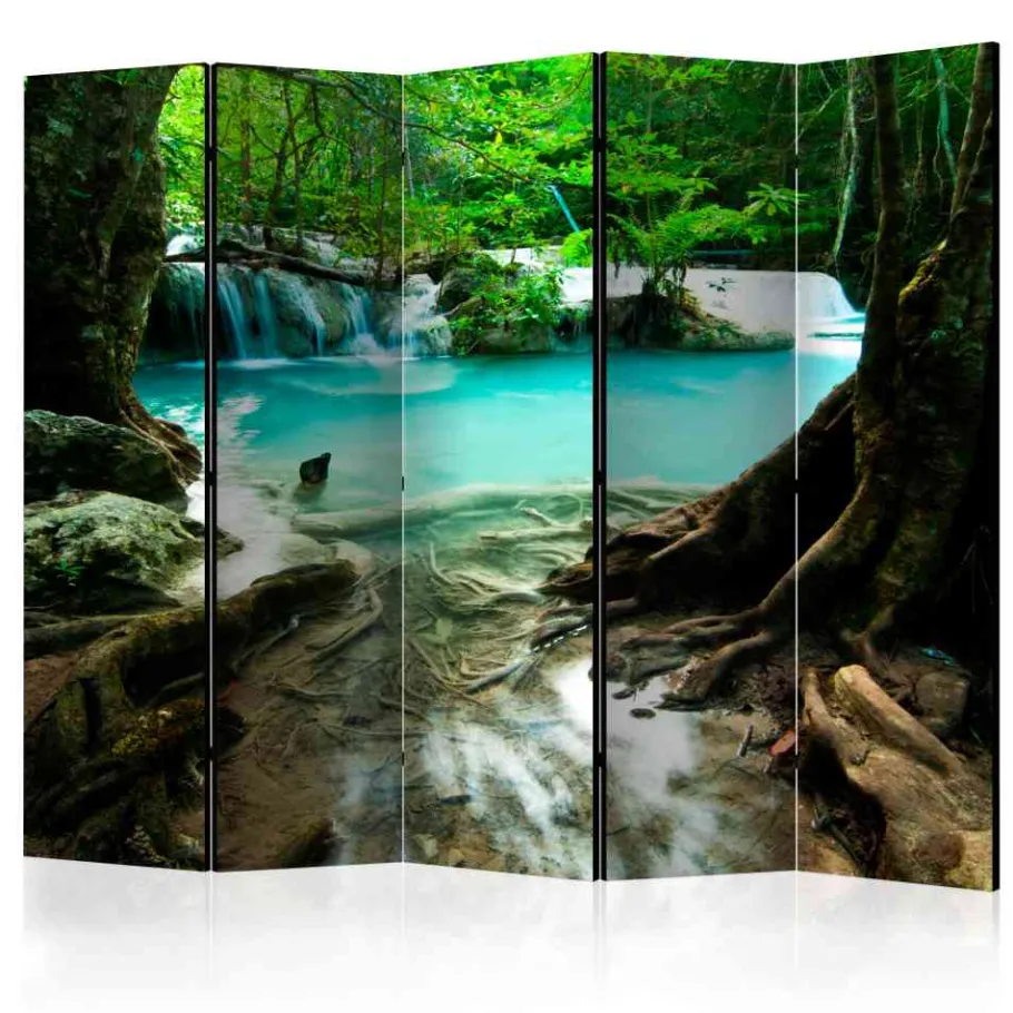 Clearance Wohnen Bedruckter Raumtrenner Wald & Wasser - Voba