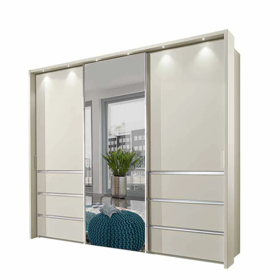 Clearance Wohnen Beiger Schlafzimmerschrank Pastranav mit sechs Schubladen