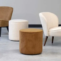 New Wohnen Beistellhocker aus Cord in Honigfarben - Sumatra