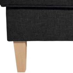 Best Wohnen Beistellhocker aus Webstoff in Dunkelgrau - Materra