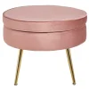 Discount Wohnen Beistellhocker in Rosa Samt - Griffin